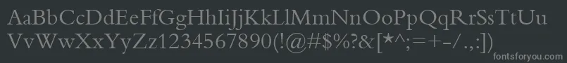 Bembo Font – Gray Fonts on Black Background