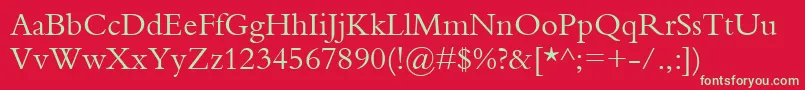 Bembo Font – Green Fonts on Red Background