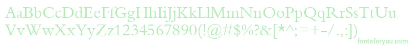 Bembo Font – Green Fonts on White Background