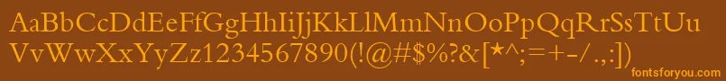 Bembo Font – Orange Fonts on Brown Background