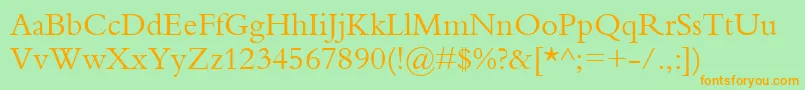 Bembo Font – Orange Fonts on Green Background