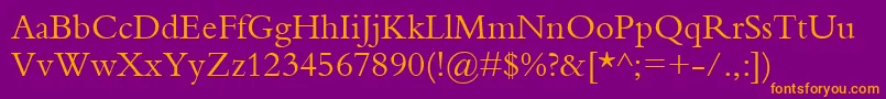 Bembo Font – Orange Fonts on Purple Background