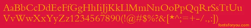 Bembo Font – Orange Fonts on Red Background