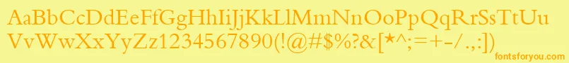 Bembo Font – Orange Fonts on Yellow Background