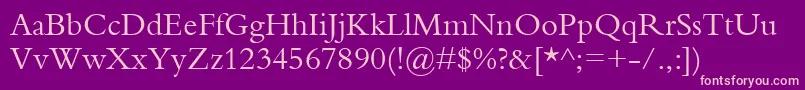 Bembo Font – Pink Fonts on Purple Background
