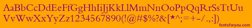 Bembo Font – Purple Fonts on Orange Background