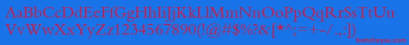 Bembo Font – Red Fonts on Blue Background