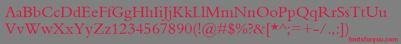 Bembo Font – Red Fonts on Gray Background