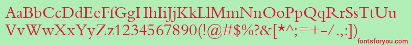 Шрифт Bembo – красные шрифты на зелёном фоне