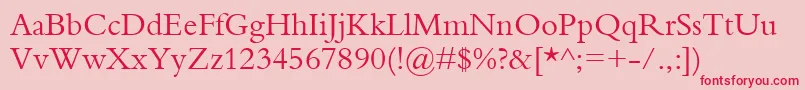Bembo Font – Red Fonts on Pink Background