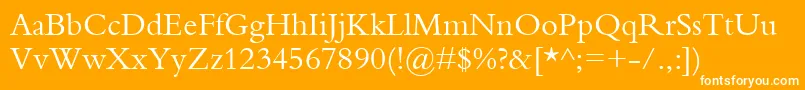 Bembo Font – White Fonts on Orange Background