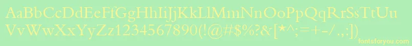 Bembo Font – Yellow Fonts on Green Background