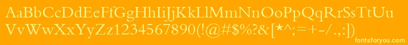 Bembo Font – Yellow Fonts on Orange Background