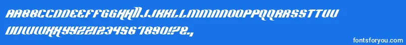 HardSports-Schriftart – Weiße Schriften auf blauem Hintergrund