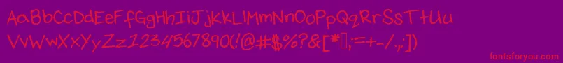 Police JessethompsonshandwritingRegular – polices rouges sur fond violet