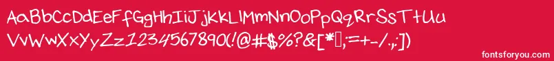 JessethompsonshandwritingRegular Font – White Fonts on Red Background