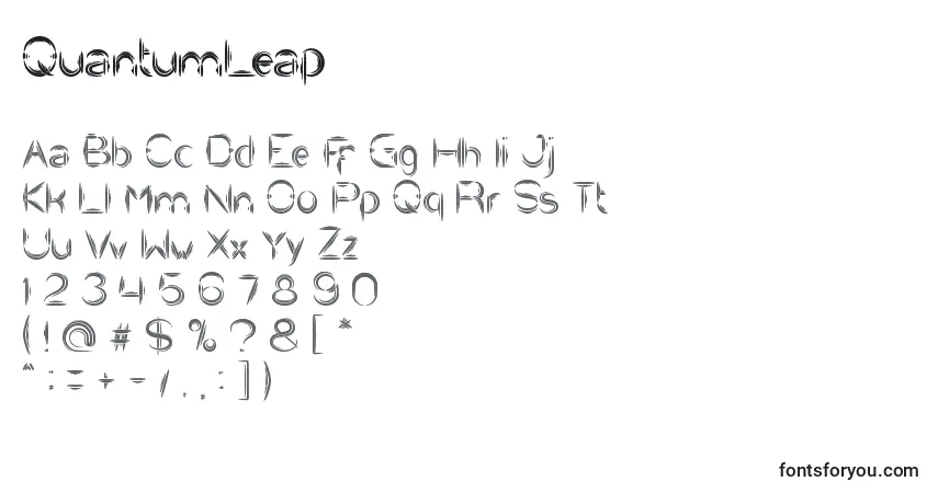 Czcionka QuantumLeap – alfabet, cyfry, specjalne znaki