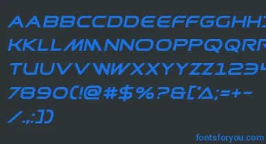 Prometheanboldital font – Blue Fonts On Black Background