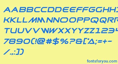 Prometheanboldital font – Blue Fonts On Yellow Background