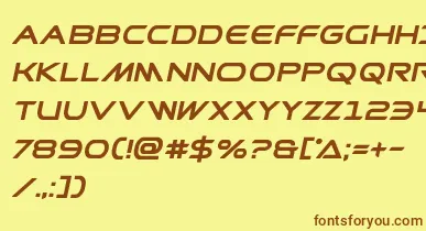 Prometheanboldital font – Brown Fonts On Yellow Background