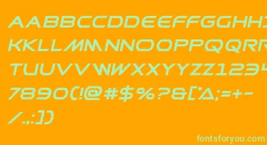 Prometheanboldital font – Green Fonts On Orange Background