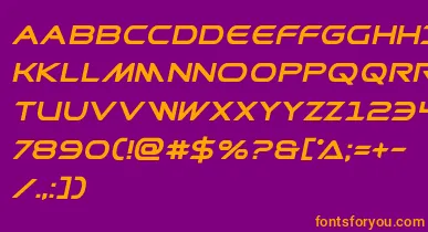 Prometheanboldital font – Orange Fonts On Purple Background
