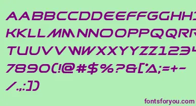 Prometheanboldital font – Purple Fonts On Green Background