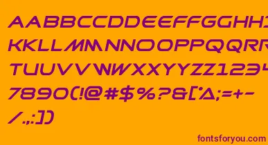 Prometheanboldital font – Purple Fonts On Orange Background
