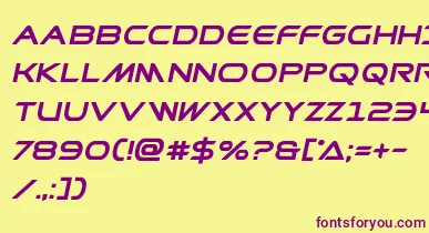 Prometheanboldital font – Purple Fonts On Yellow Background