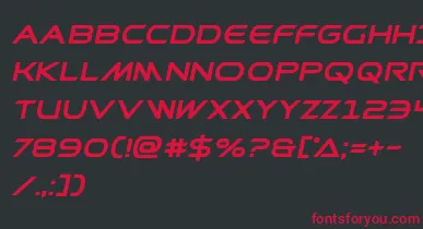 Prometheanboldital font – Red Fonts On Black Background