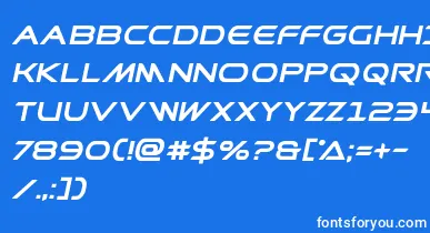 Prometheanboldital font – White Fonts On Blue Background