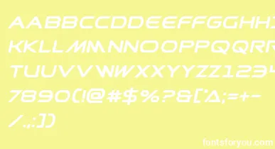 Prometheanboldital font – White Fonts On Yellow Background