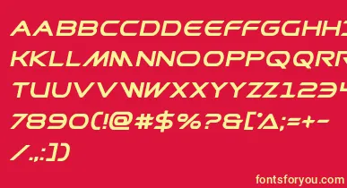 Prometheanboldital font – Yellow Fonts On Red Background
