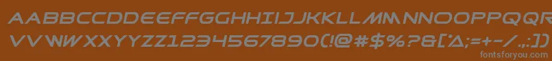 フォントPrometheanboldital – 茶色の背景に灰色の文字