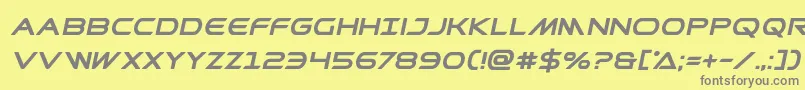 フォントPrometheanboldital – 黄色の背景に灰色の文字