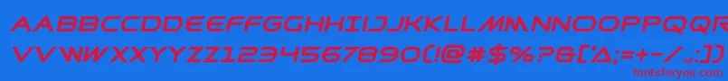 Prometheanboldital Font – Red Fonts on Blue Background