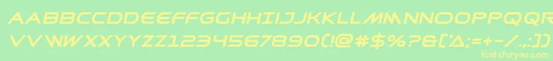 Prometheanboldital Font – Yellow Fonts on Green Background