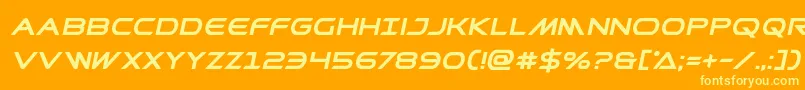 Prometheanboldital Font – Yellow Fonts on Orange Background