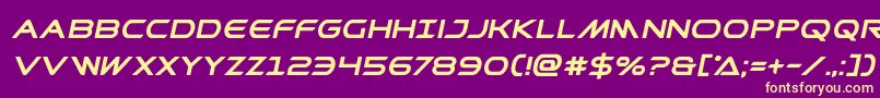 フォントPrometheanboldital – 紫の背景に黄色のフォント