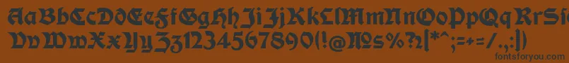 Шрифт ModerneFetteSchwabacherc – чёрные шрифты на коричневом фоне