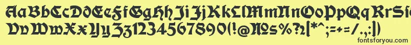 ModerneFetteSchwabacherc Font – Black Fonts on Yellow Background