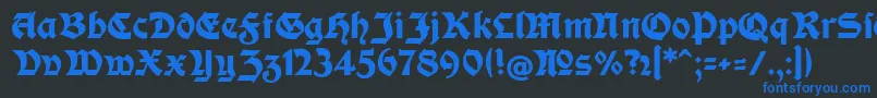 ModerneFetteSchwabacherc Font – Blue Fonts on Black Background