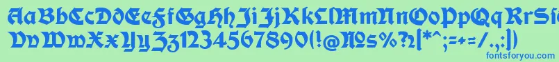 ModerneFetteSchwabacherc Font – Blue Fonts on Green Background