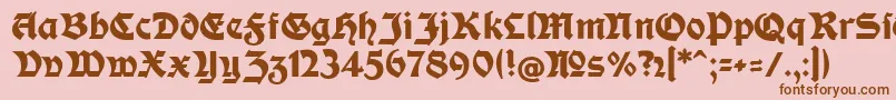 More about ModerneFetteSchwabacherc Font ModerneFetteSchwabacherc Font – Brown Fonts on Pink Background