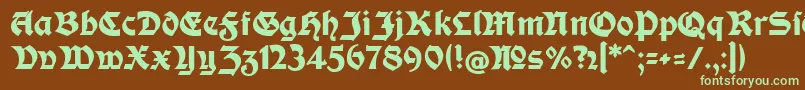 ModerneFetteSchwabacherc-fontti – vihreät fontit ruskealla taustalla