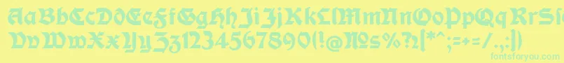 ModerneFetteSchwabacherc Font – Green Fonts on Yellow Background