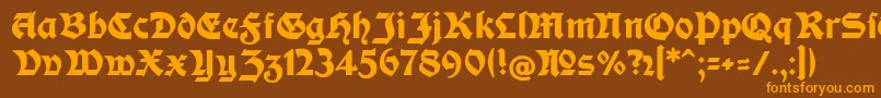 More about ModerneFetteSchwabacherc Font ModerneFetteSchwabacherc Font – Orange Fonts on Brown Background
