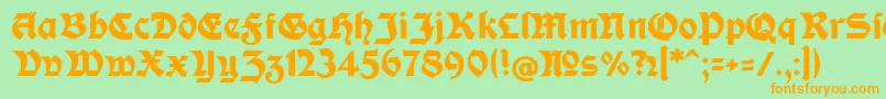 ModerneFetteSchwabacherc Font – Orange Fonts on Green Background