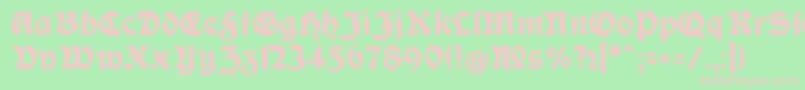 フォントModerneFetteSchwabacherc – 緑の背景にピンクのフォント