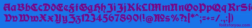 More about ModerneFetteSchwabacherc Font ModerneFetteSchwabacherc Font – Purple Fonts on Blue Background